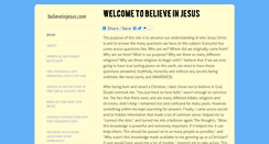 Desktop Screenshot of believeinjesus.com